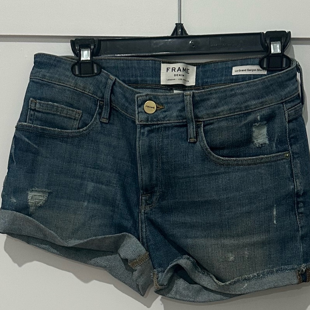 Frame Grand Garcon Cuffed Denim Shorts